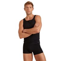 CALIDA mens boxer shorts pack of 2 - Evolution, soft waistband, single-coloured Black S (Small)