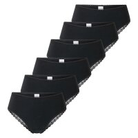 SCHIESSER Damen Brazilian-Slips, 6er Pack - 6Pack Brazilian, Stretch Cotton, uni Schwarz S