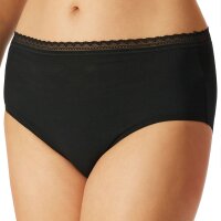 SCHIESSER womens midi briefs, 6-pack - 6-pack midi, stretch cotton, plain Black S (Small)
