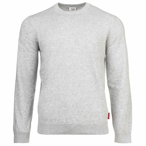 JOOP! JEANS Herren Feinstrickpullover - Pablor, Baumwolle, Rundhals, einfarbig Hellgrau M