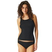 SCHIESSER womens tops, 4-pack - 4-pack tank tops, undershirt, stretch cotton, solid colour Black S (Small)