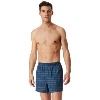SCHIESSER Herren Web-Boxershorts, 4er Pack - Webware, Unterhose, Baumwolle Dunkelblau/Petrol 3XL