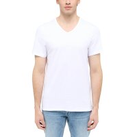 MUSTANG Herren T-Shirts, 2er Pack - Amado, Bio-Baumwolle, Single Jersey, V-Ausschnitt Weiß S