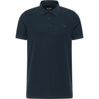 MUSTANG Herren Poloshirt - Palco, Knit Piqué, Bio-Baumwolle, einfarbig Dunkelblau S