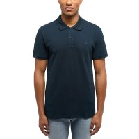 MUSTANG Mens Polo Shirt - Palco, Organic Cotton, Knit Piqué, Solid Color Dark Blue S (Small)