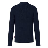 JOOP! JEANS Mens Knitted Sweater - Orlinor, Wool, Chunky Knit, Stand-up Collar, Solid Color Dark Blue L (Large)