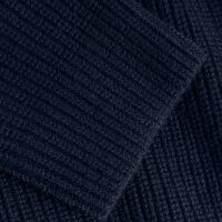 JOOP! JEANS Mens Knitted Sweater - Orlinor, Wool, Chunky Knit, Stand-up Collar, Solid Color Dark Blue L (Large)