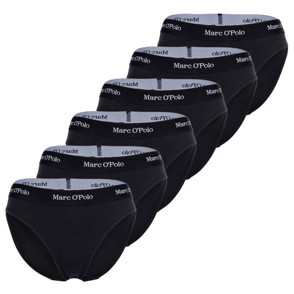 Marc O Polo ladies briefs, 6-pack - Brief, logo waistband, organic cotton stretch Black XL (X-Large)