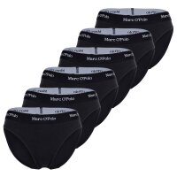 Marc O Polo Damen Slips, 6er Pack - Brief, Logobund, Organic Cotton Stretch Schwarz XL