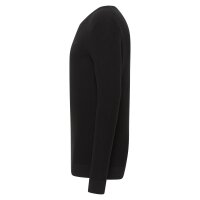 MUSTANG Mens Knitted Sweater - Elliot, Flat Knit, Cotton, Crew Neck, Solid Color Black S (Small)