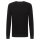 MUSTANG Mens Knitted Sweater - Elliot, Flat Knit, Cotton, Crew Neck, Solid Color Black S (Small)