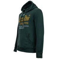 Superdry Herren Hoodie - VI Duo Classic Hood, Kapuze, Logo, einfarbig Grün M