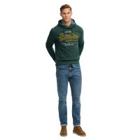 Superdry Herren Hoodie - VI Duo Classic Hood, Kapuze, Logo, einfarbig Grün M