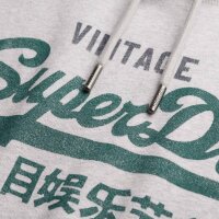 Superdry Herren Hoodie - VI Duo Classic Hood, Kapuze, Logo, einfarbig Hellgrau 3XL