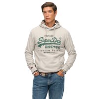 Superdry Men Hoodie - VI Duo Classic Hood, Hood, Logo, Plain Colour Light grey 3XL (XXX-Large)