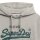Superdry Men Hoodie - VI Duo Classic Hood, Hood, Logo, Plain Colour Light grey L (Large)