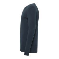 MUSTANG Herren Longsleeve - Arminto, Knit Rib, Henley-Kragen, Slim Fit, Bio-Baumwolle Dunkelblau S