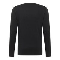 MUSTANG Mens Longsleeve - Arminto, Knit Rib, Henley Collar, Slim Fit, Organic Cotton Black S (Small)