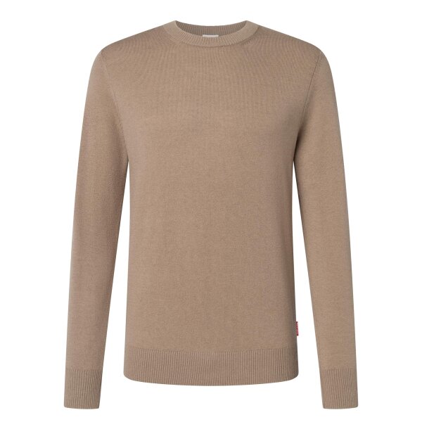 JOOP! JEANS Herren Strickpullover - Laurelor, Feinstrick, Wolle, Rundhals, Bündchen, einfarbig Beige M