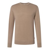 JOOP! JEANS mens knitted sweater - Laurelor, fine knit, wool, crew neck, cuffs, solid color Beige M (Medium)