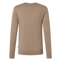 JOOP! JEANS mens knitted sweater - Laurelor, fine knit, wool, crew neck, cuffs, solid color Beige M (Medium)