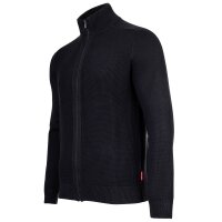 JOOP! JEANS Herren Strickjacke - Olegor, Baumwolle, Grobstrick, Zipjacke, Stehkragen, Reißverschluss Dunkelblau M