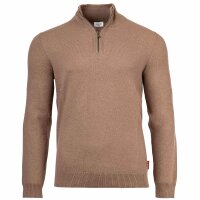 JOOP! JEANS Mens Knitted Sweater - Lauriono, Fine Knit, Wool, Stand-Up Zip Collar, Ribbed Cuffs, Solid Color Beige M (Medium)