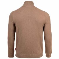 JOOP! JEANS Mens Knitted Sweater - Lauriono, Fine Knit, Wool, Stand-Up Zip Collar, Ribbed Cuffs, Solid Color Beige M (Medium)