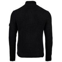 JOOP! JEANS Herren Strickpullover - Henrios, Grobstrick, Baumwolle, Half-Zipkragen, Bündchen, einfarbig Schwarz L