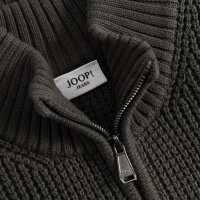 JOOP! JEANS Herren Strickpullover - Henrios, Grobstrick, Baumwolle, Half-Zipkragen, Bündchen, einfarbig Dunkelgrün XL