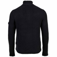 JOOP! JEANS Mens Knitted Sweater - Henrios, Chunky Knit, Cotton, Half-Zip Collar, Ribbed Cuffs, Solid Color Dark blue M (Medium)