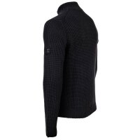 JOOP! JEANS Mens Knitted Sweater - Henrios, Chunky Knit, Cotton, Half-Zip Collar, Ribbed Cuffs, Solid Color Dark blue M (Medium)