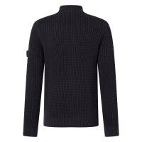 JOOP! JEANS Herren Strickjacke - Hajoros, Baumwolle, Grobstrick, Zipjacke, Stehkragen, Reißverschluss Schwarz M