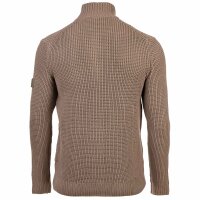 JOOP! JEANS Mens Cardigan - Hajoros, cotton, chunky knit, zip-up jacket, stand-up collar, zipper Beige M (Medium)