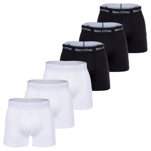 Marc O Polo mens boxer shorts, 6-pack - Boxer,Organic Cotton Stretch White/Black M (Medium)