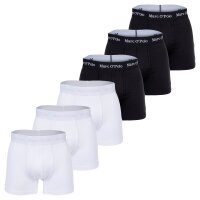 Marc O Polo mens boxer shorts, 6-pack - Boxer,Organic Cotton Stretch White/Black M (Medium)