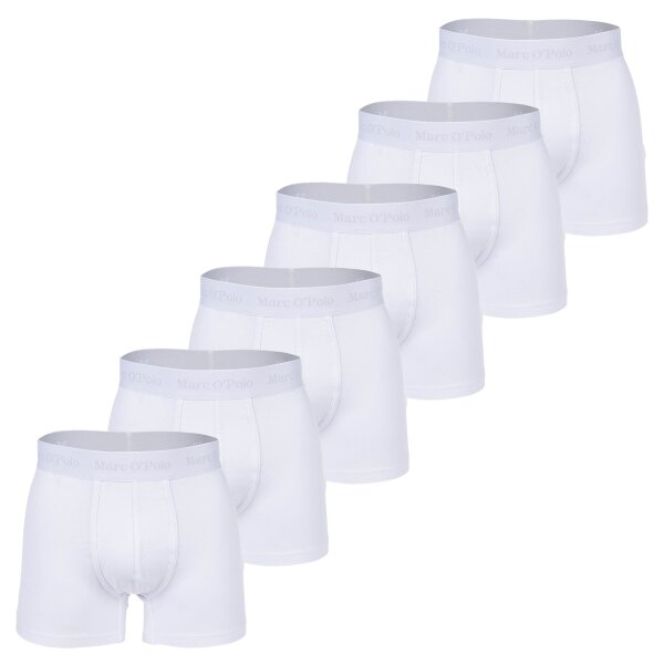 Marc O Polo Herren Boxer Shorts, 6er Pack - Boxer,Organic Cotton Stretch Weiß M