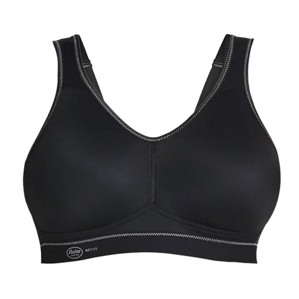 Anita Active Damen Sport-BH - Light & Firm, Bustier, atmungsaktiv, Mikrofaser, extra leicht Schwarz 75B