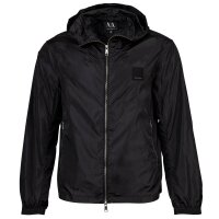 AIX ARMANI EXCHANGE Mens Windbreaker - Transition jacket with hood, blouson, zipper, logo Black M (Medium)