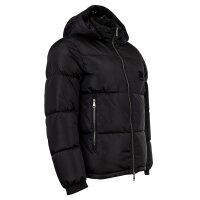 A|X ARMANI EXCHANGE Mens Down Jacket - Quilted jacket with hood, zipper, real down, warm lining Black S (Small)