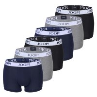 JOOP! mens boxer shorts, 6-pack – Everyday, Basic, Cotton Stretch, Logo Grey/black/blue S (Small)