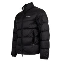 A|X ARMANI EXCHANGE Mens Down Jacket - Quilted jacket with stand-up collar, zipper, real down, warm lining Black S (Small)