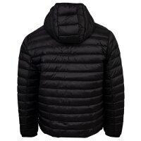 A|X ARMANI EXCHANGE Mens Down Jacket - Quilted jacket with hood, zipper, real down, warm lining Black S (Small)
