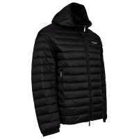 A|X ARMANI EXCHANGE Mens Down Jacket - Quilted jacket with hood, zipper, real down, warm lining Black S (Small)