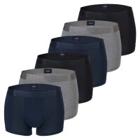 JOOP! mens boxer shorts, 6-pack – Everyday, Basic, Cotton Stretch, Logo Grey/black/blue S (Small)