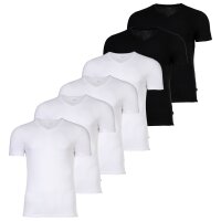 JOOP! Herren T-Shirts, V-Neck, 6er Pack - Everyday, Unterziehshirt, Cotton Stretch Schwarz/2xWeiß 2XL