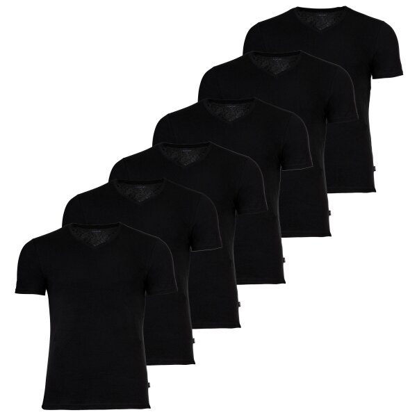 JOOP! Mens T-shirts, V-neck, 6-pack - Everyday, undershirt, cotton stretch Black S (Small)