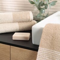 CAWÖ Gästetuch - Luxury Home, C Two-Tone, Walkfrottier Natur 30x50cm