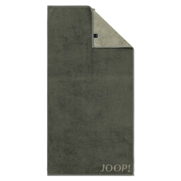 JOOP! Duschtuch - J! Joop! Contour, Doubleface, Wendetuch, Walkfrottier, Baumwolle Oliv 80x150cm