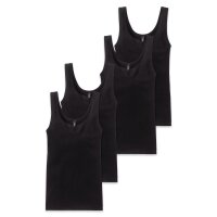 SCHIESSER Womens Undershirts, 4-Pack - ‘Cotton Essentials’, Tank Top, Cotton Black S (Small)